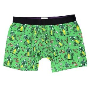 MeUndies Mens Medium Green Elf Christmas‎ Modal Boxer Briefs NWOT